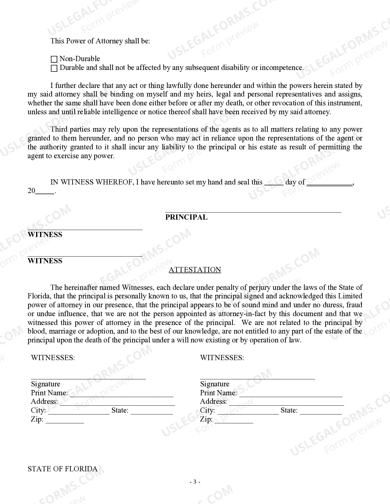 Preview Limited Power of Attorney for Stock Transactions and Corporate Powers