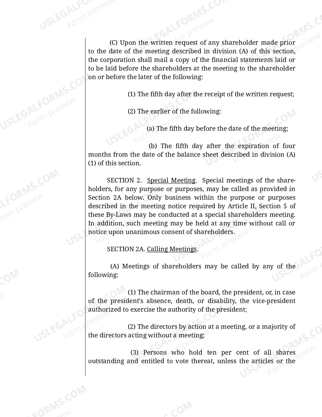 Preview Sample Bylaws for a Florida Professional Corporation