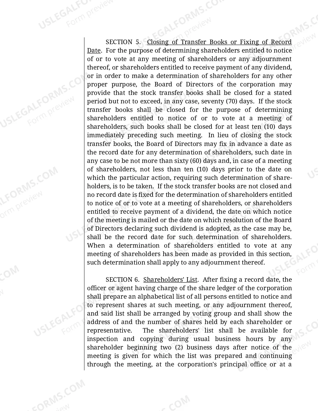 Preview Sample Bylaws for a Florida Professional Corporation