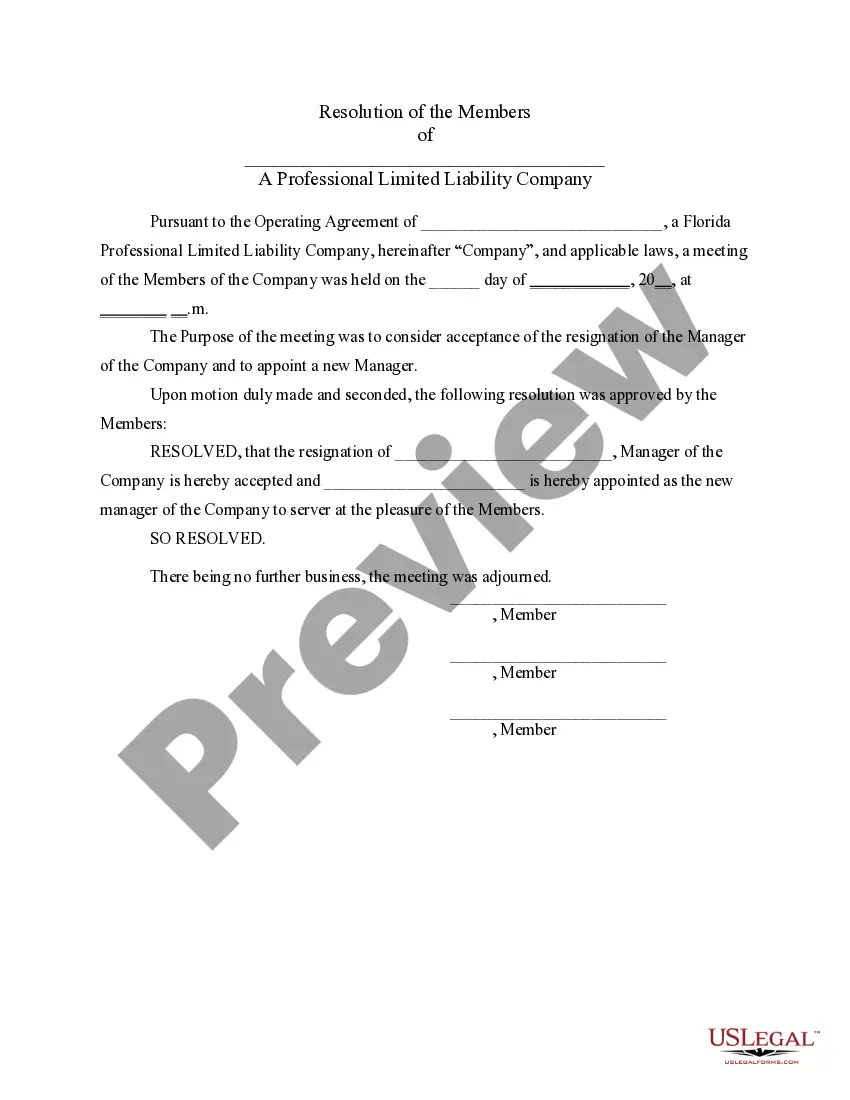 Preview PLLC Notices and Resolutions