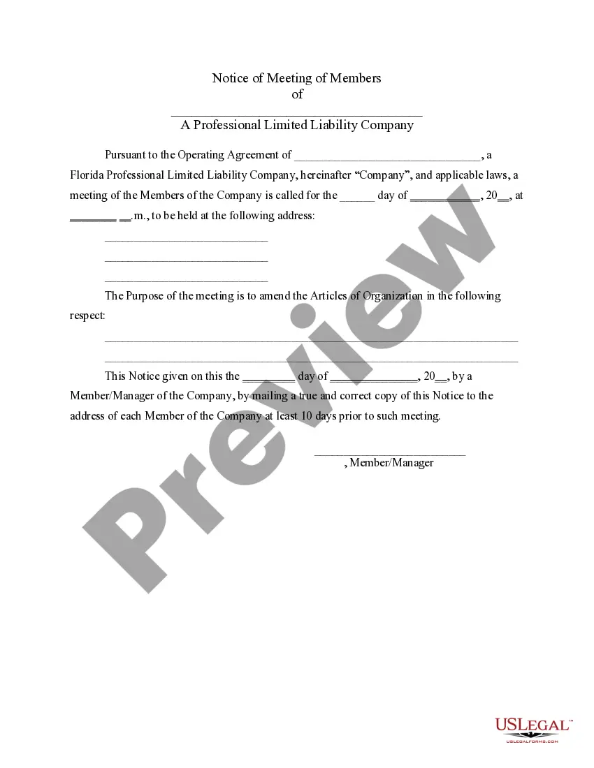 Preview PLLC Notices and Resolutions