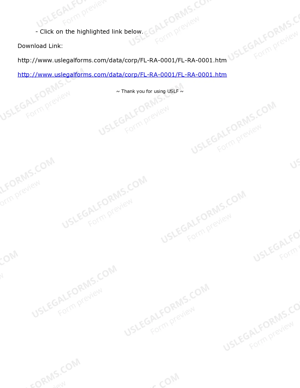 Preview Florida Change of Registered Agent