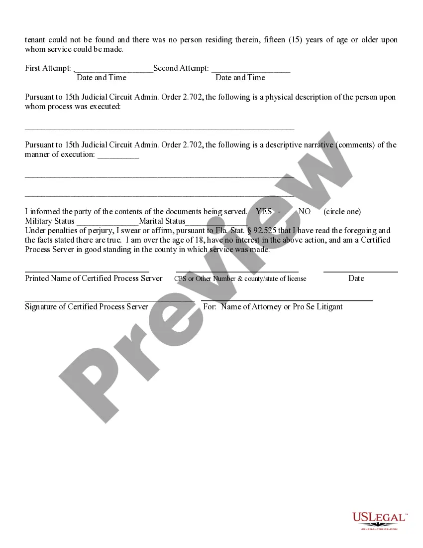 Preview Verified Return of Service