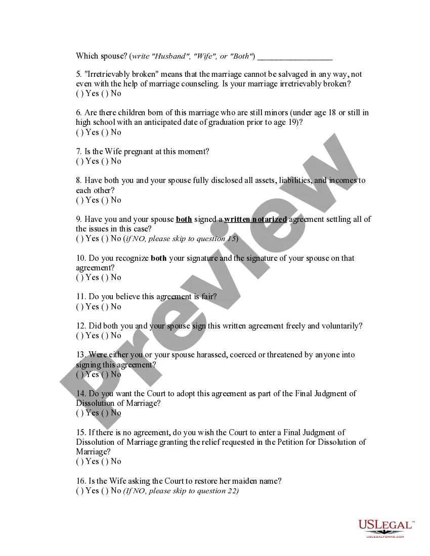 Get Special Affidavit for Uncontested Dissolution of Marriage w/o Hearing Preview Special Affidavit for Uncontested Dissolution of Marriage w/o Hearing