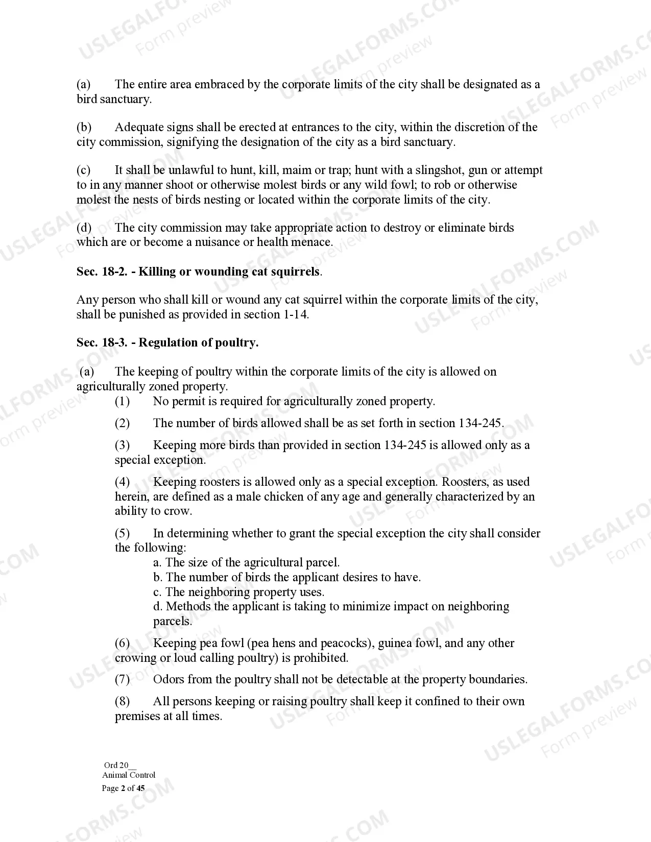 Preview Sample Ordinance