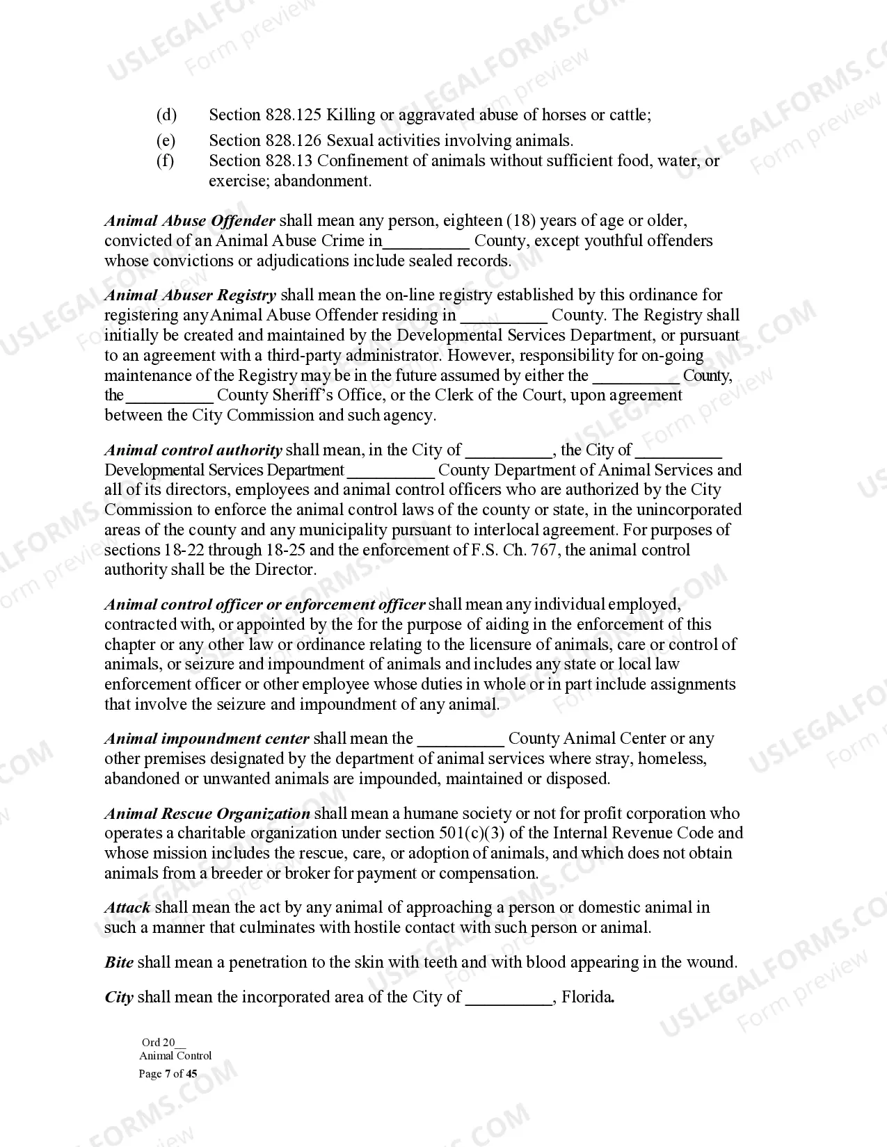 Preview Sample Ordinance