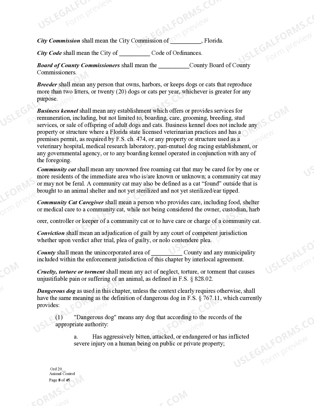 Preview Sample Ordinance