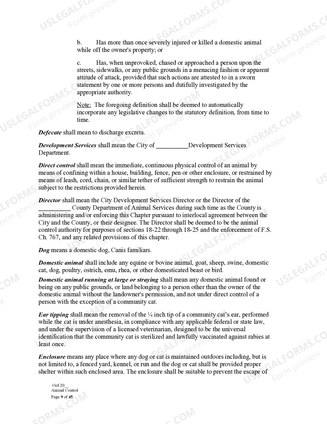 Preview Sample Ordinance