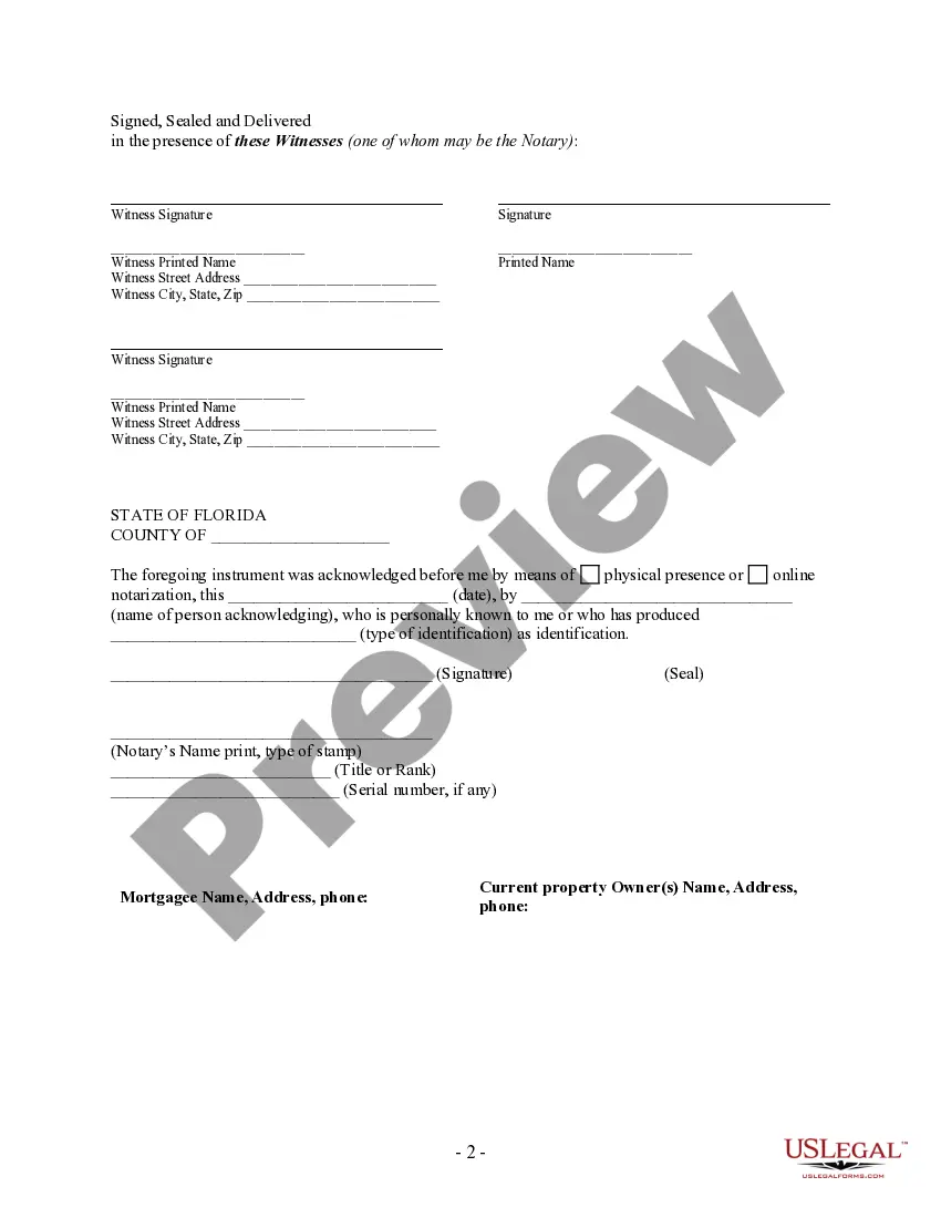 Preview Satisfaction, Release or Cancellation of Mortgage by Individual