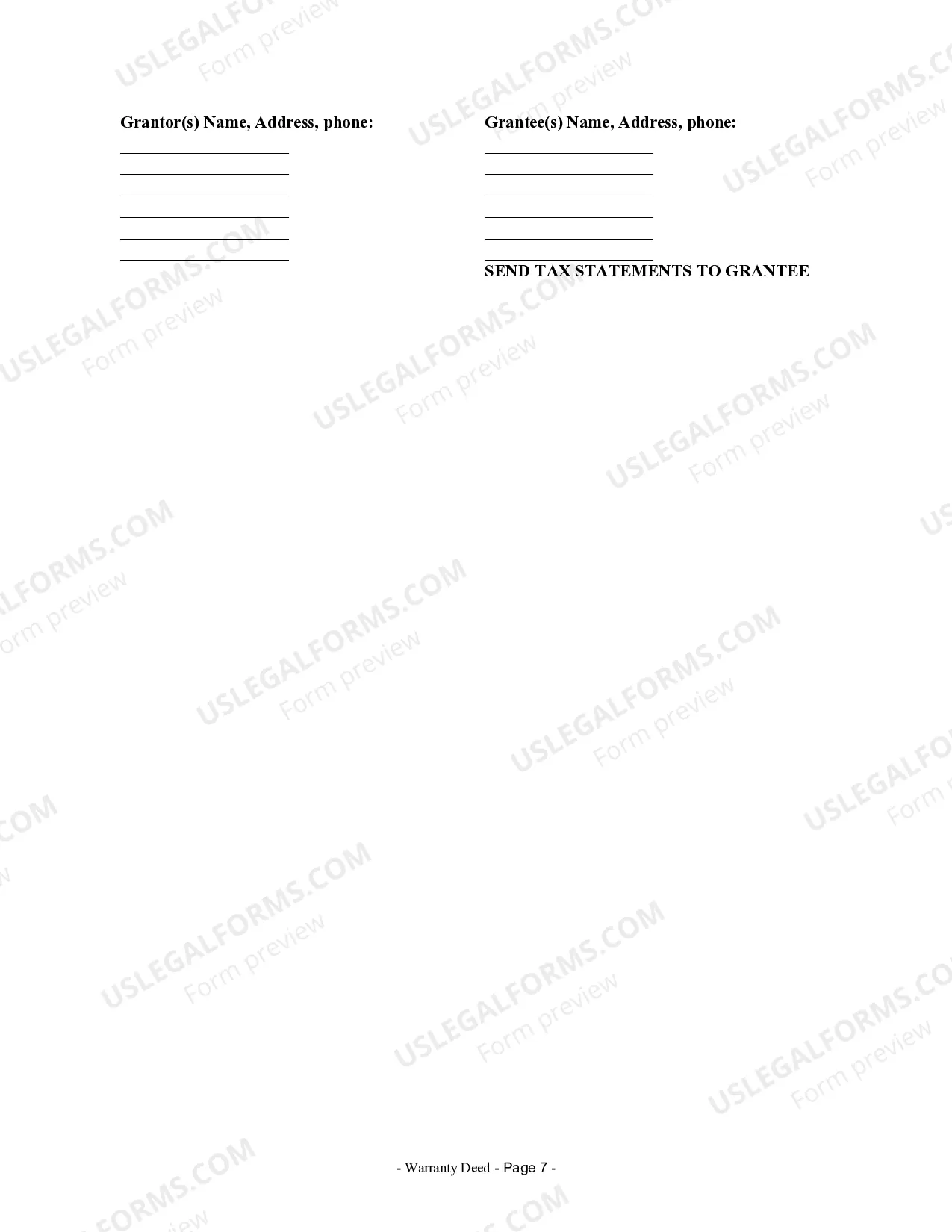 Preview Warranty Deed for Husband and Wife Converting Property from Tenants in Common to Joint Tenancy