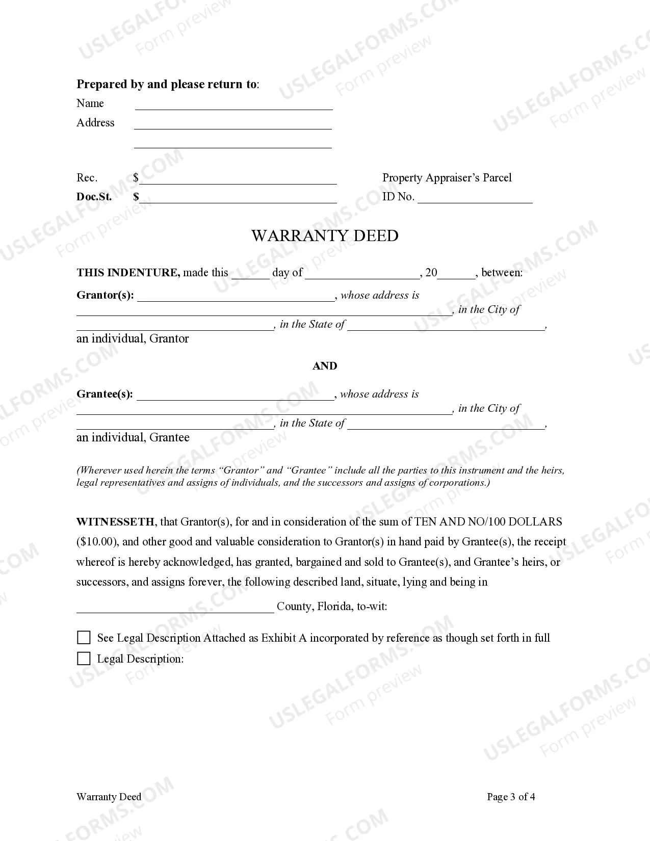 Preview Warranty Deed from Limited Partnership or LLC is the Grantor, or Grantee