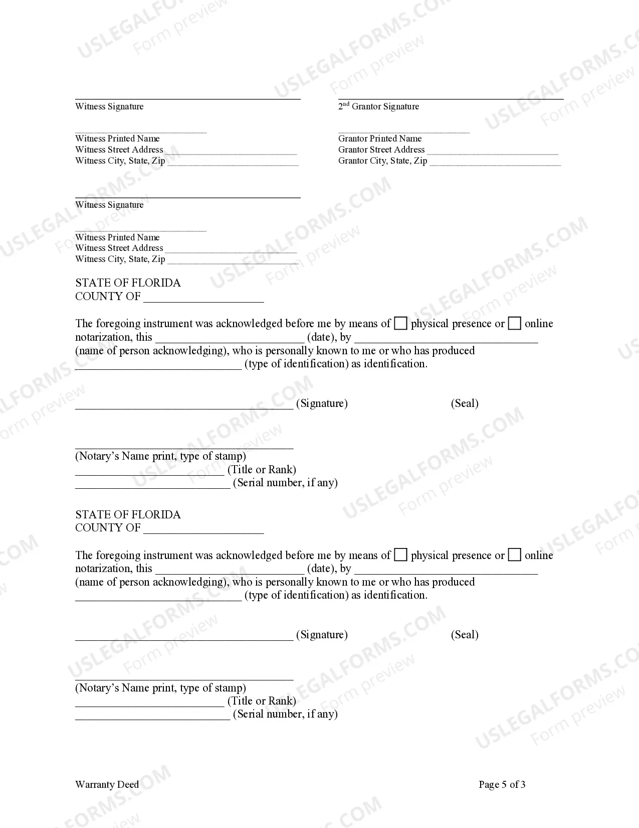 Preview Warranty Deed from Individuals or Husband and Wife to Three Individuals as Joint Tenants with the Right of Survivorship