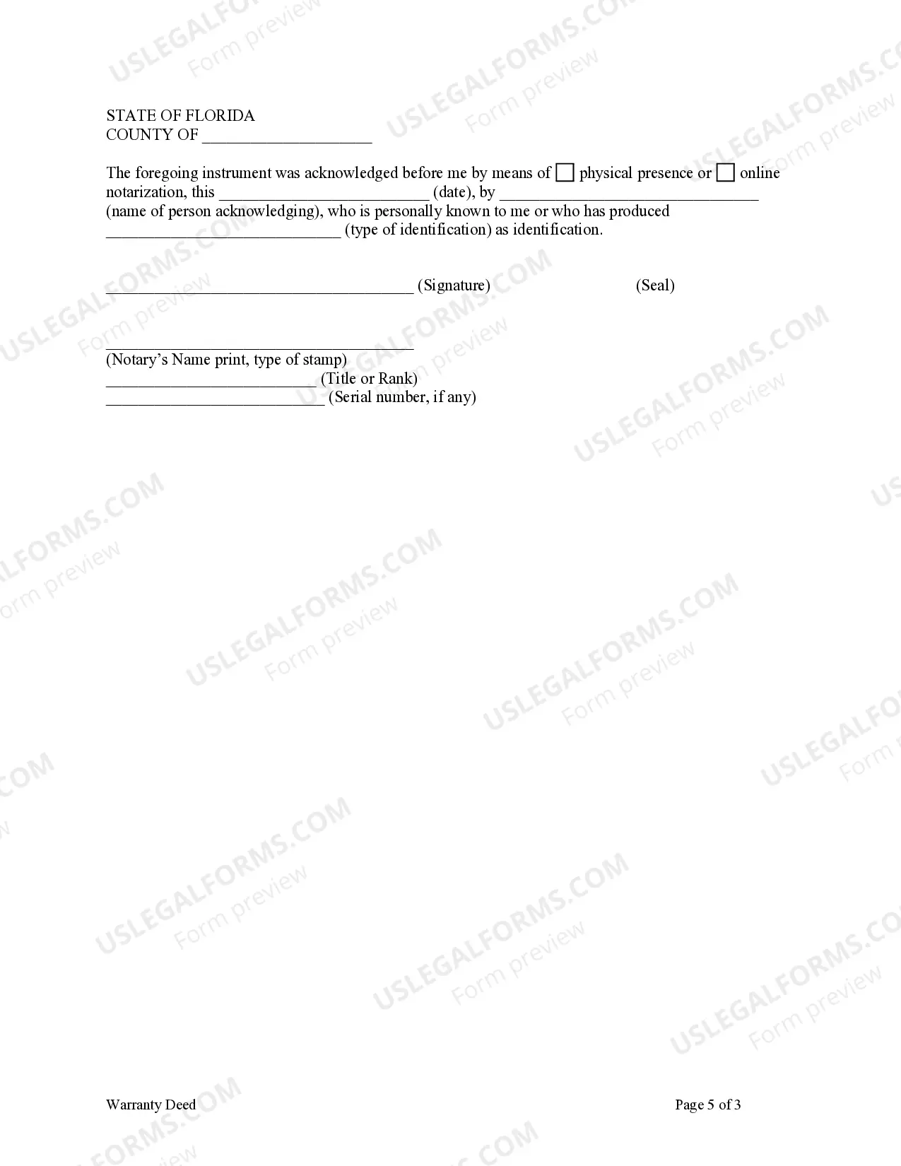 Preview Warranty Deed from Individual to Three Individuals as Joint Tenants with Right of Survivorship