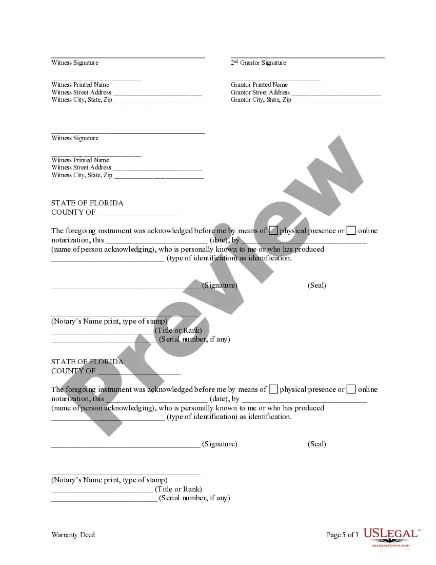 Preview Warranty Deed from two Individuals to Trust (Two Co-Trustees)