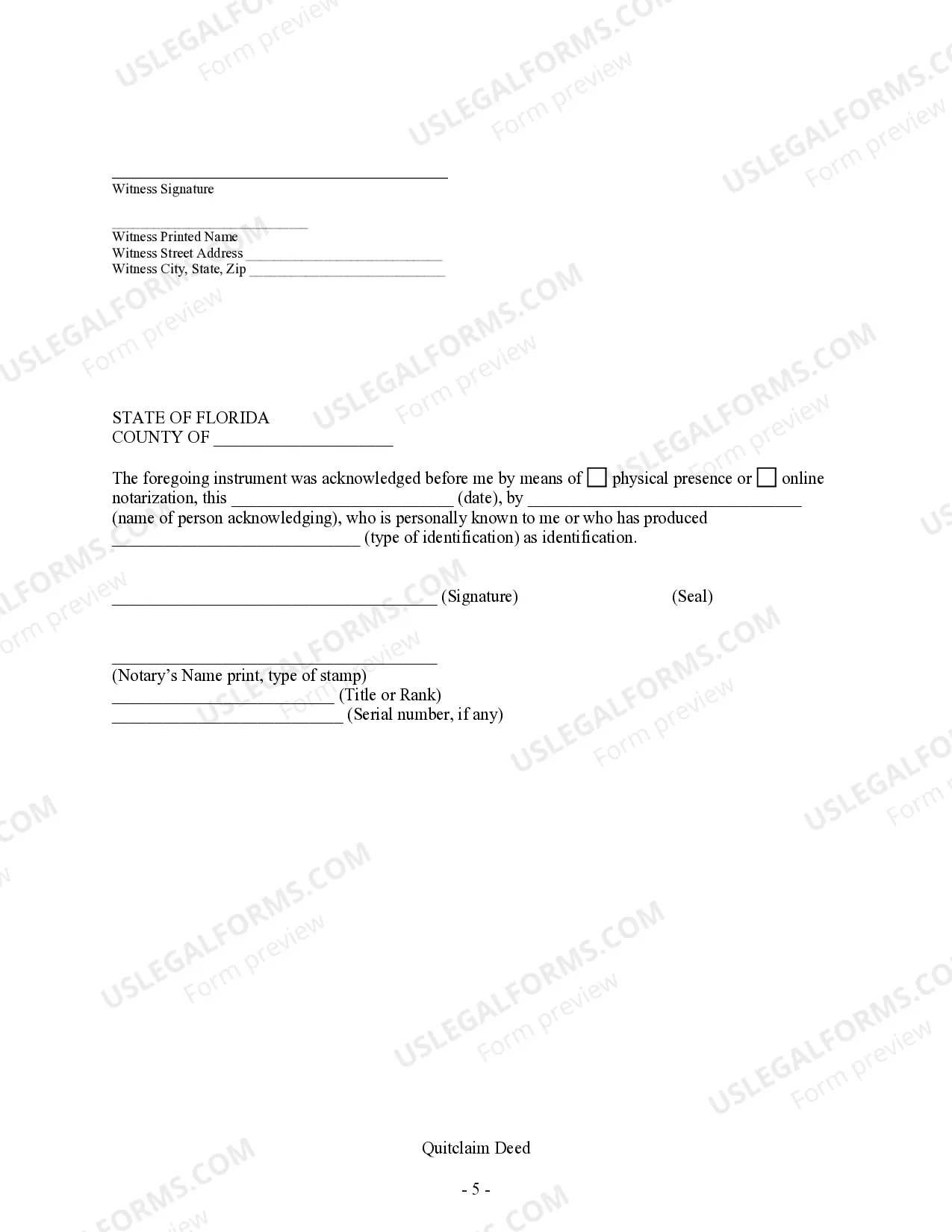 Preview Quitclaim Deed from two Individuals to One Individual