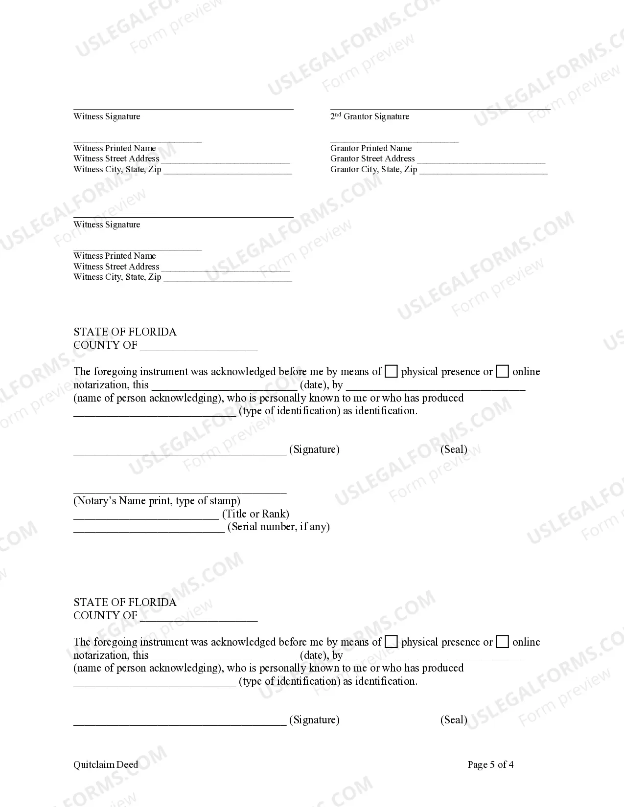 Preview Quitclaim Deed from Husband and Wife to Two Individuals as Joint Tenants
