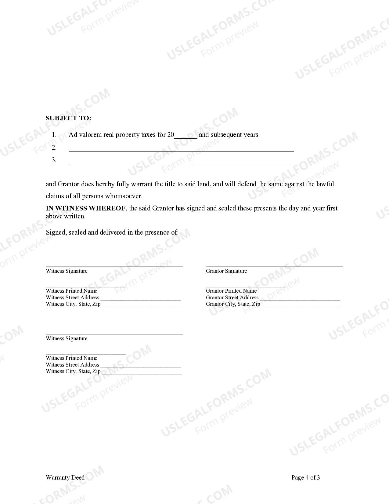 Preview Warranty Deed from Individual to a Trust