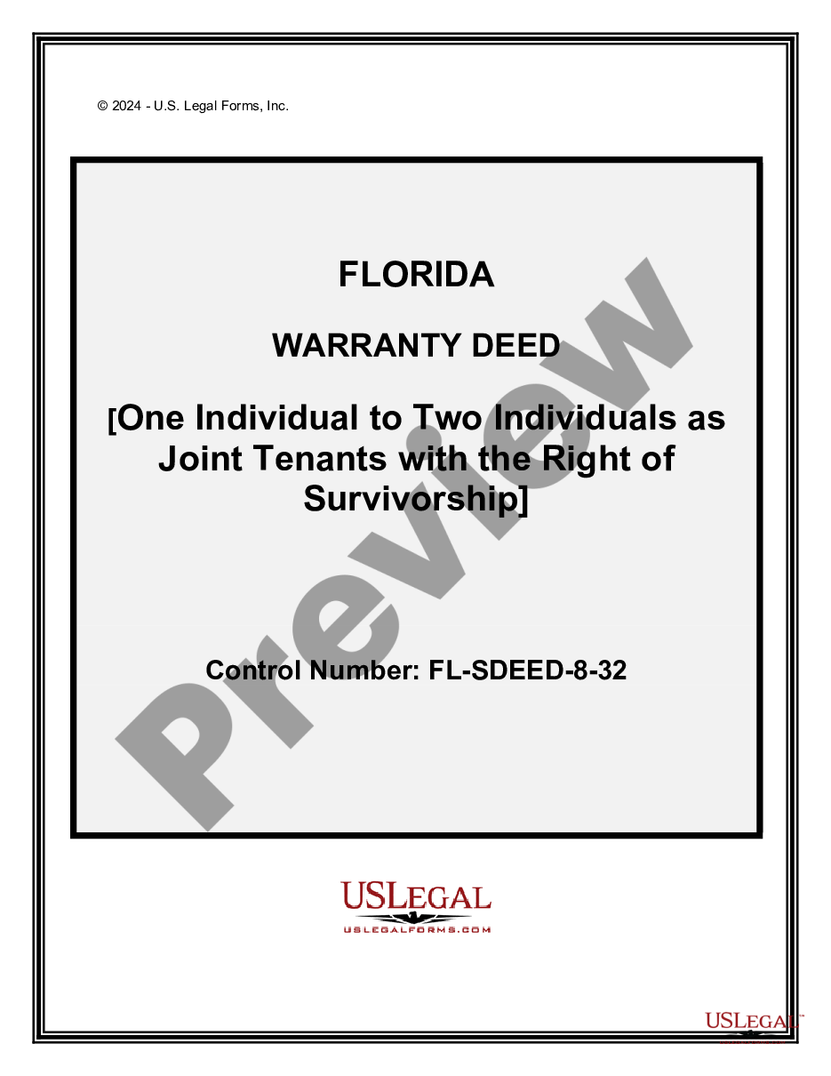 Port St Lucie Florida Warranty Deed One Individual To Two Individuals As Joint Tenants With 