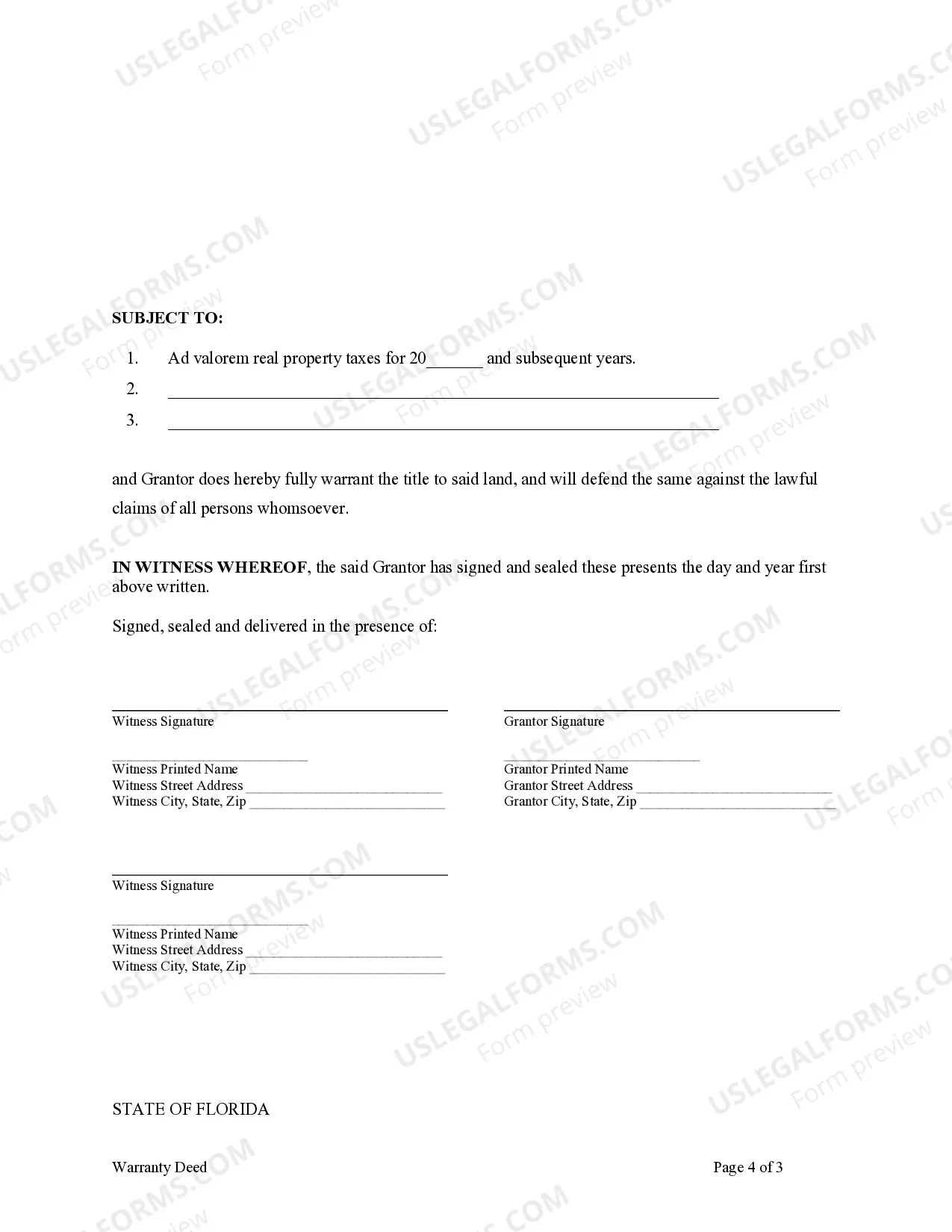 Preview Warranty Deed - One Individual to Two Individuals as Joint Tenants with the Right of Survivorship