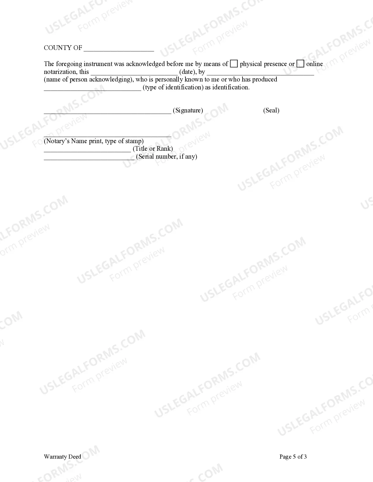 Preview Warranty Deed - One Individual to Two Individuals as Joint Tenants with the Right of Survivorship
