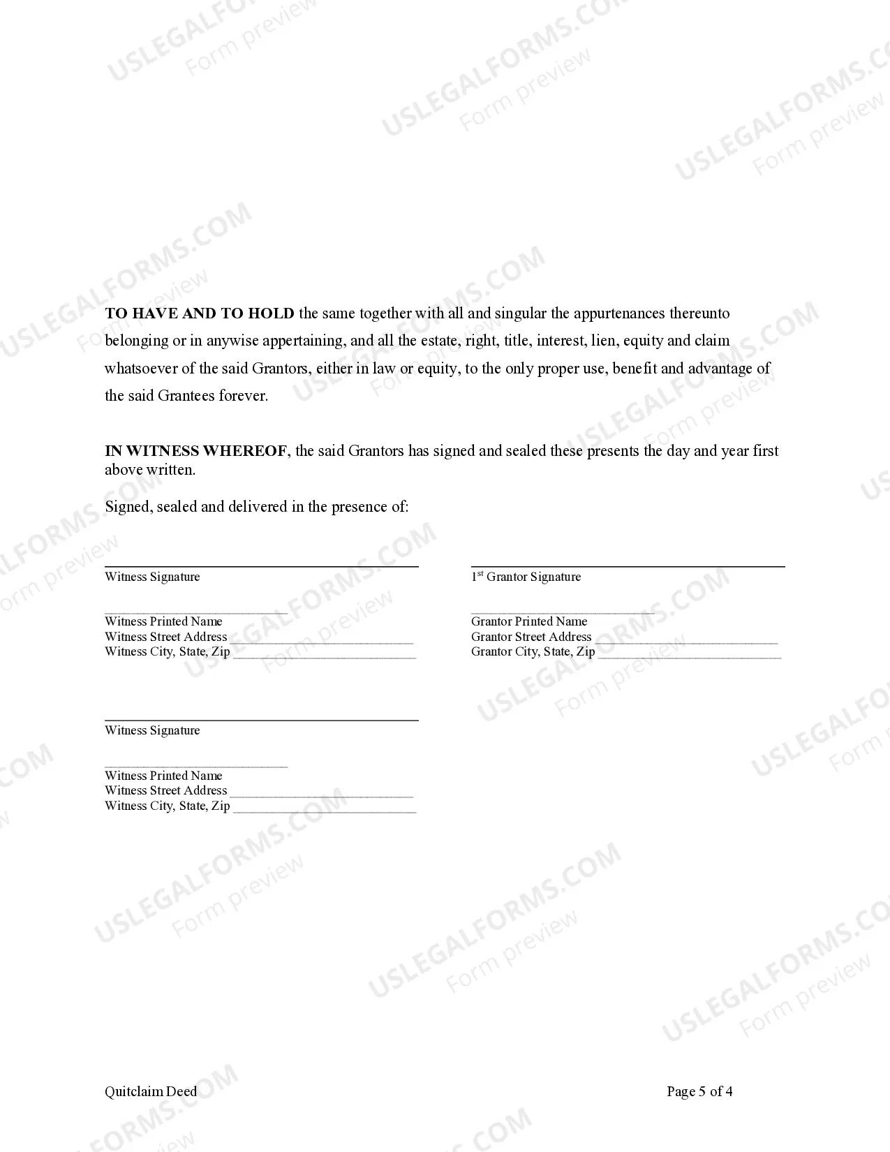 Preview Quitclaim Deed - Three Individuals to Husband and Wife as Joint Tenants