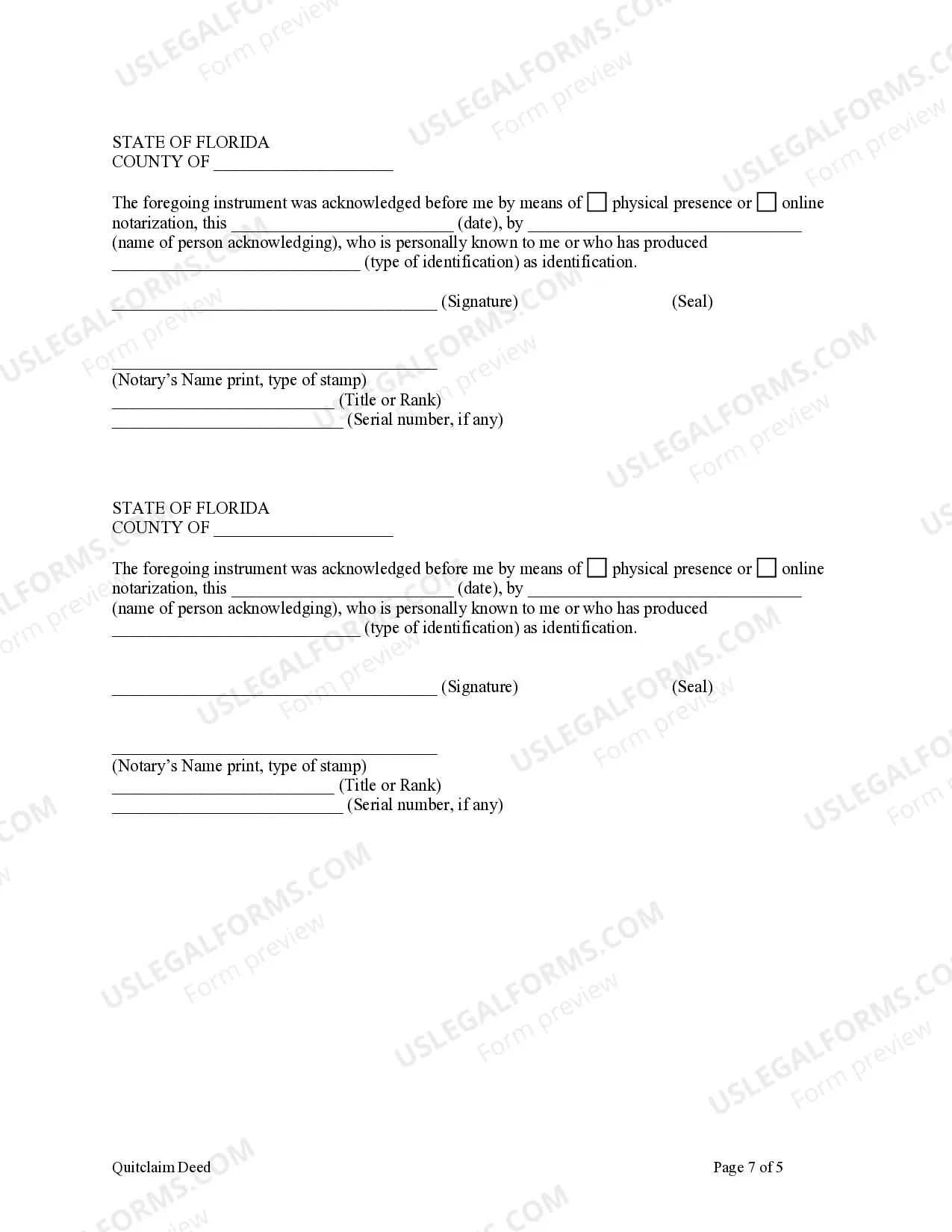 Preview Quitclaim Deed - Four Individuals to Husband and Wife as Joint Tenants