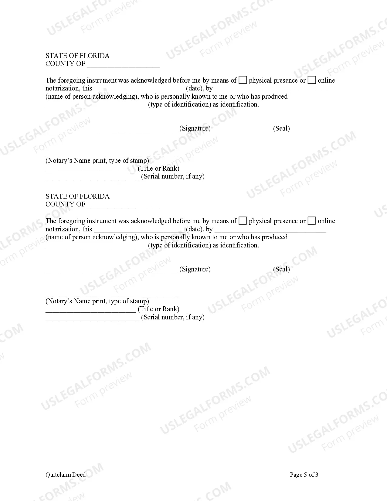 Preview Quitclaim Deed - Two Individuals to One Individual