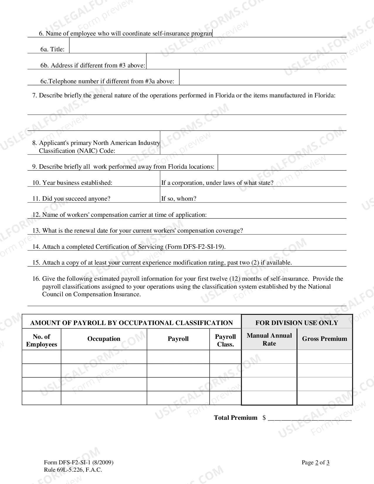 Preview Application for Self-Insurance
