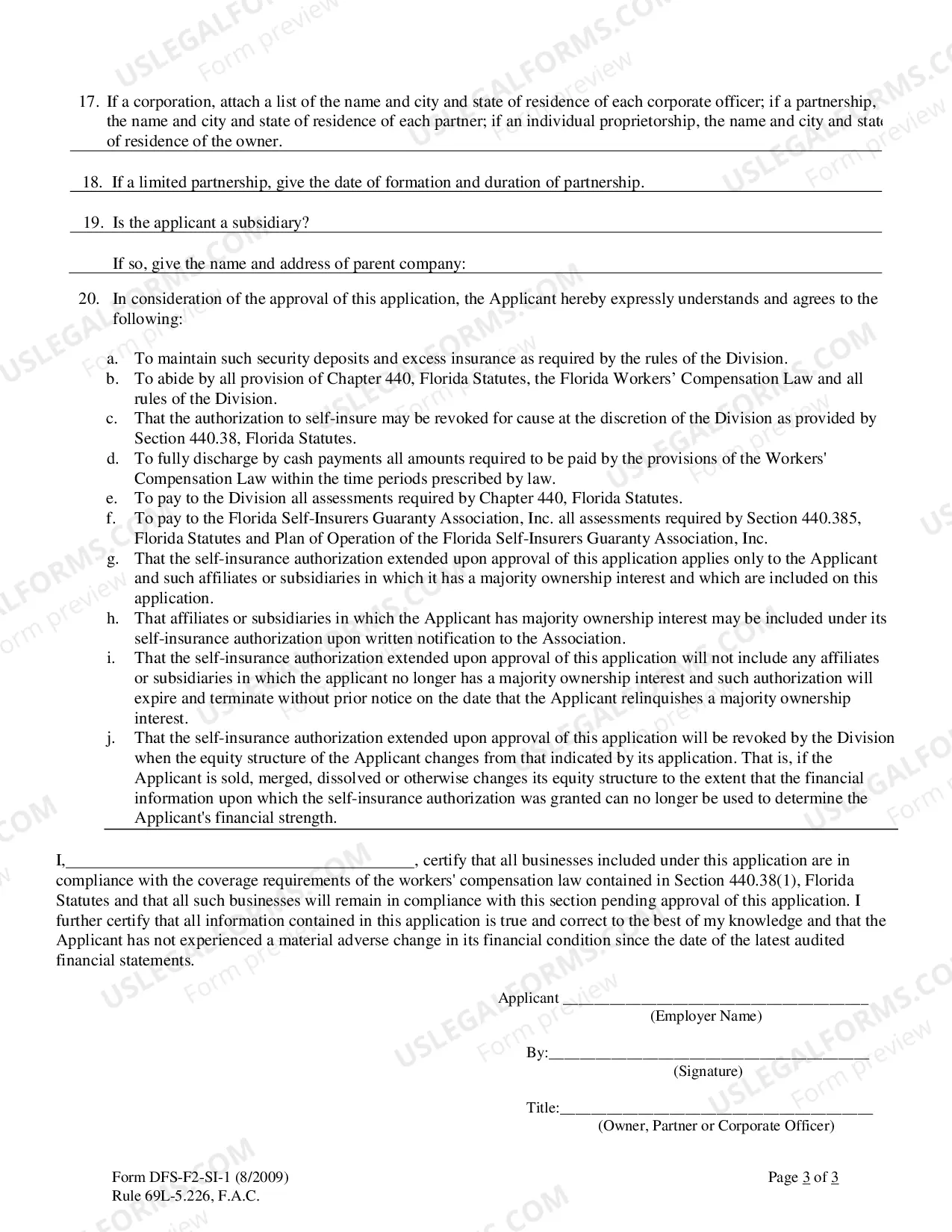 Preview Application for Self-Insurance