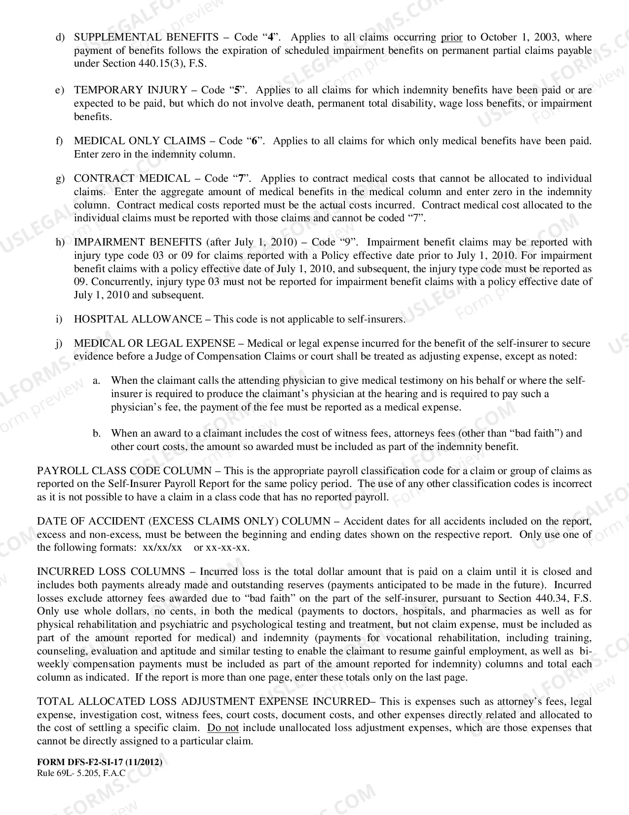 Preview Self-Insurance Unit Statistical Report
