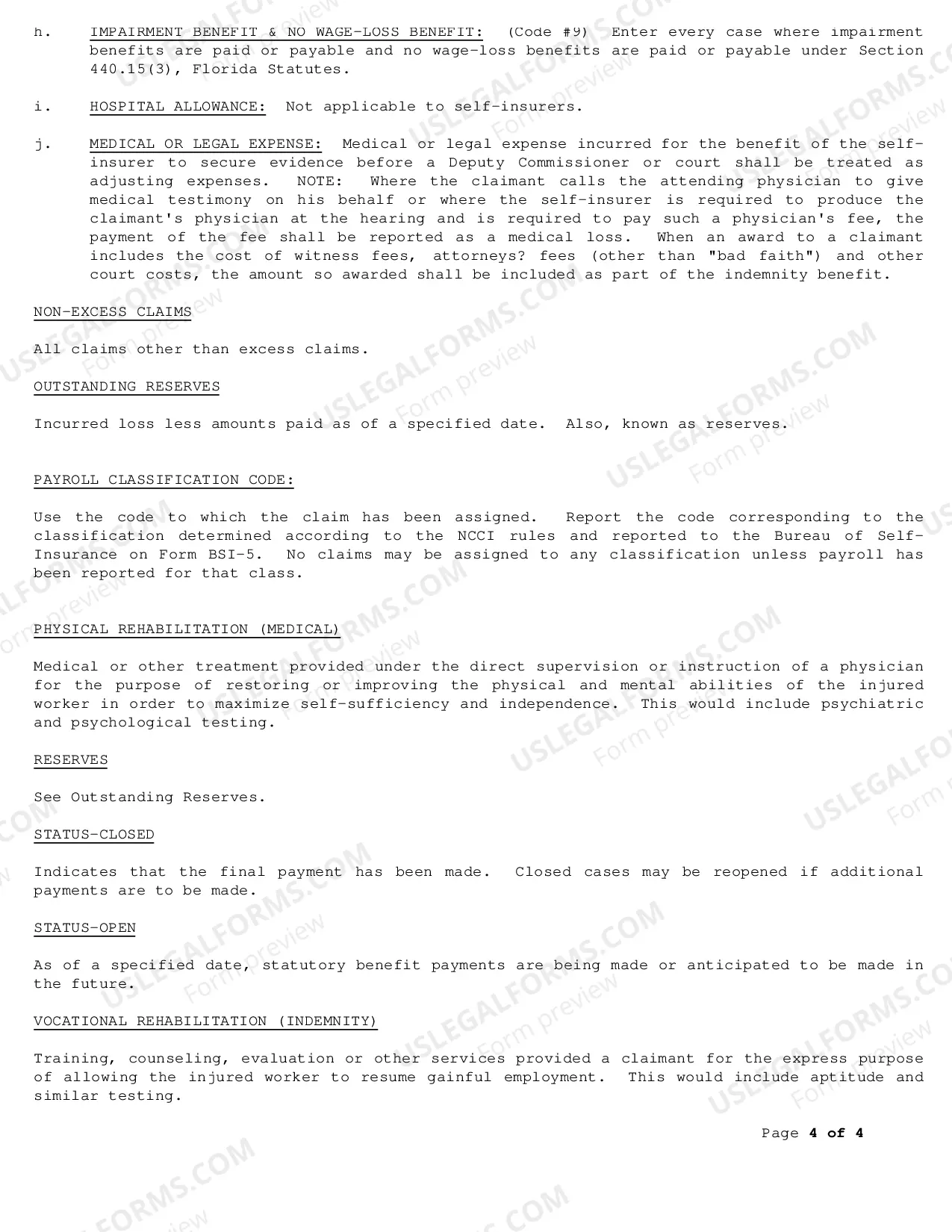 Preview Self-Insurance Unit Statistical Report (New Applicant)