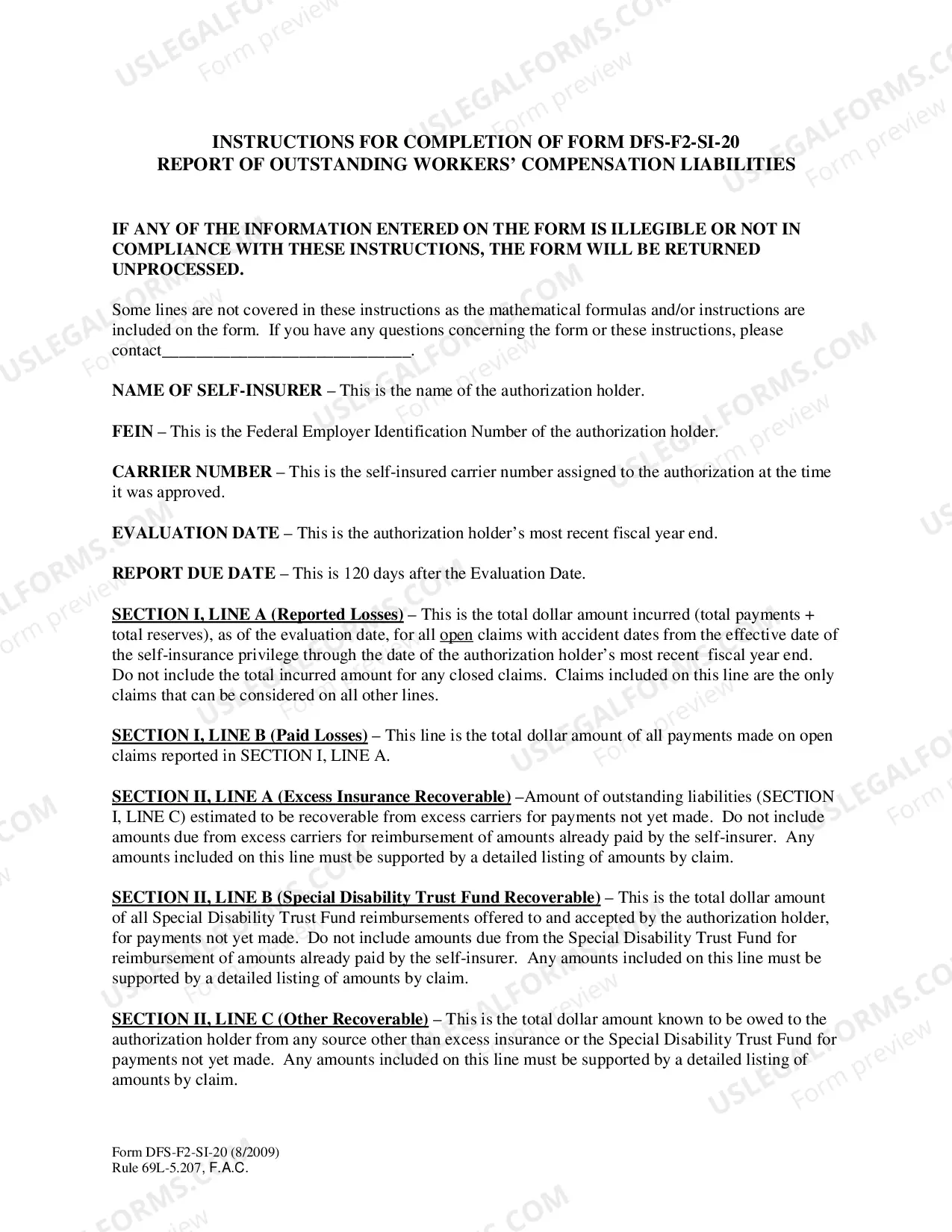 Preview Report of Outstanding Workers Compensation Liabilities