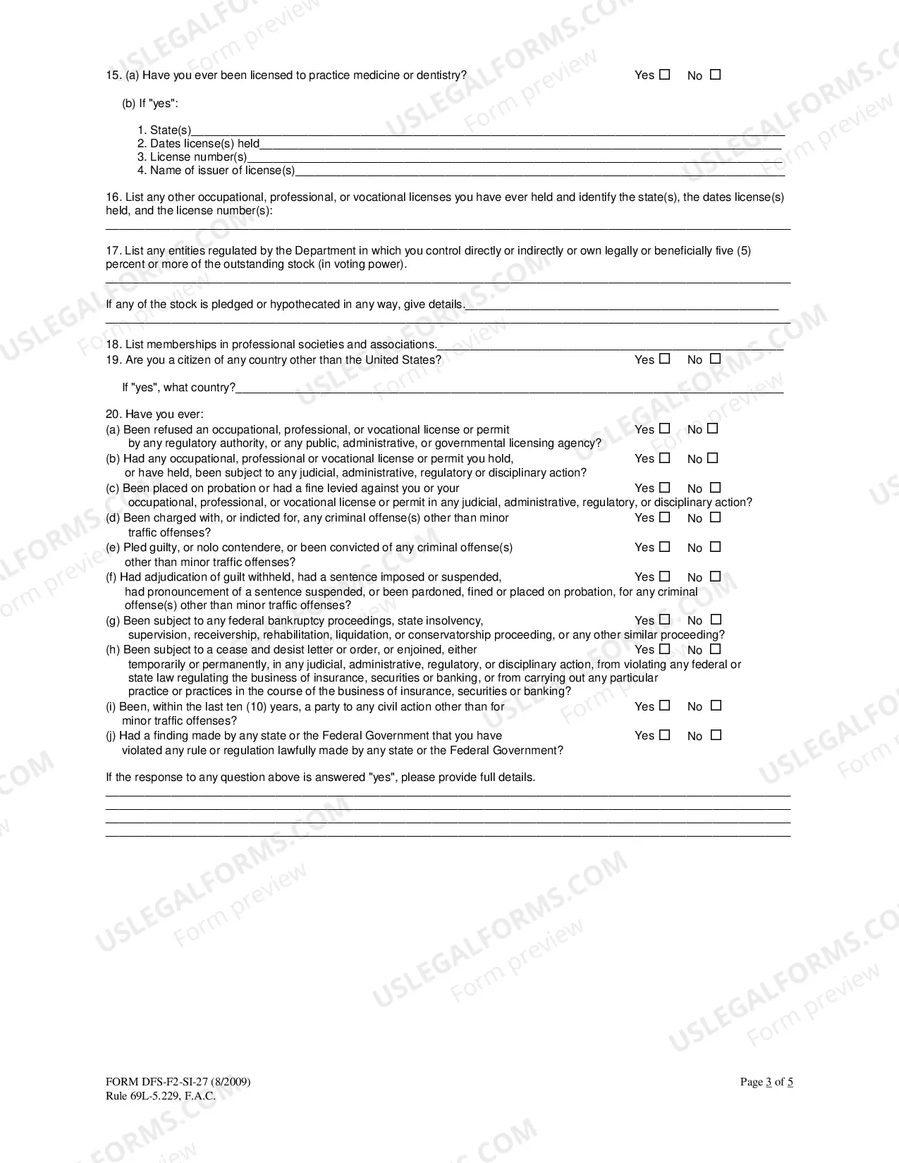 Preview Biographical Statement and Affidavit - Self Insurance