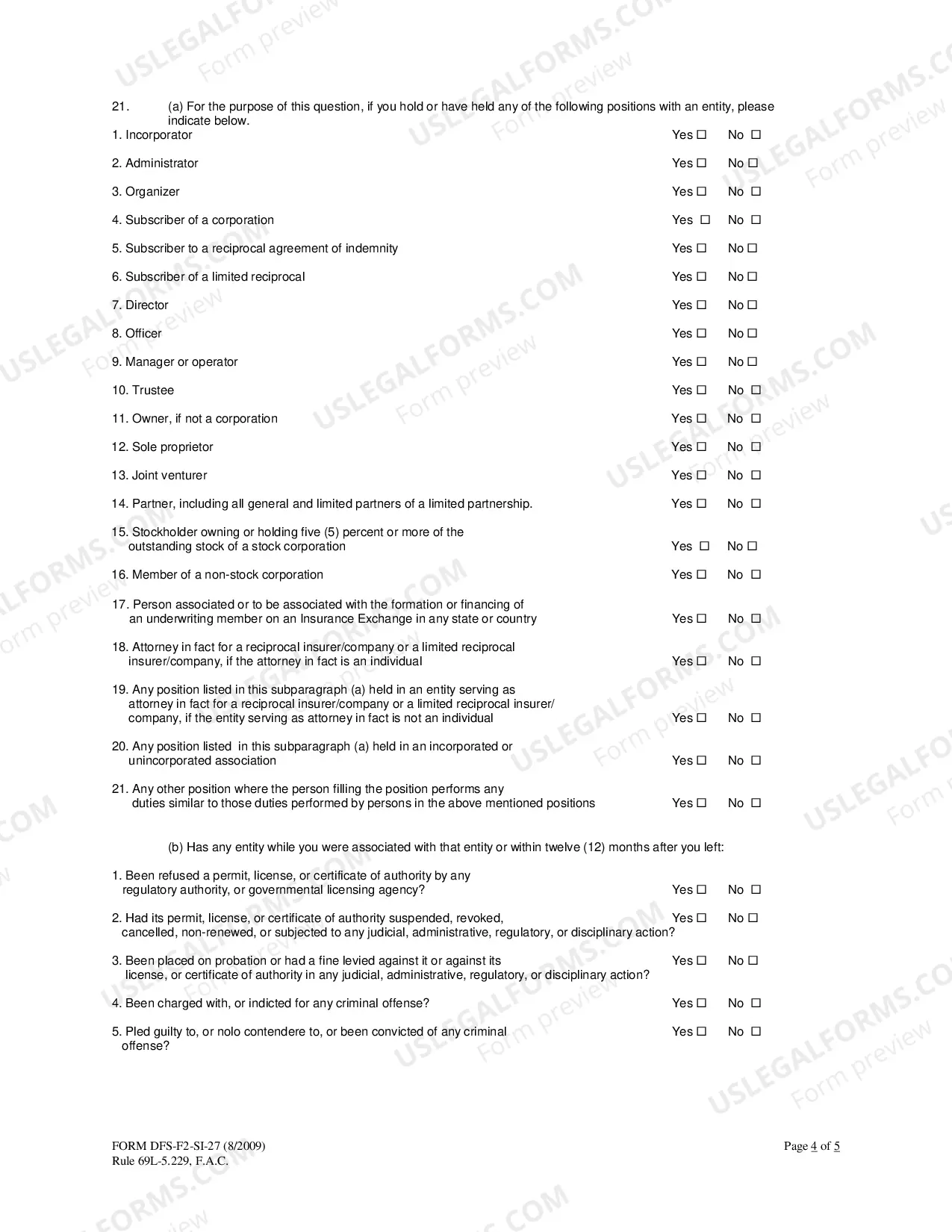 Preview Biographical Statement and Affidavit - Self Insurance