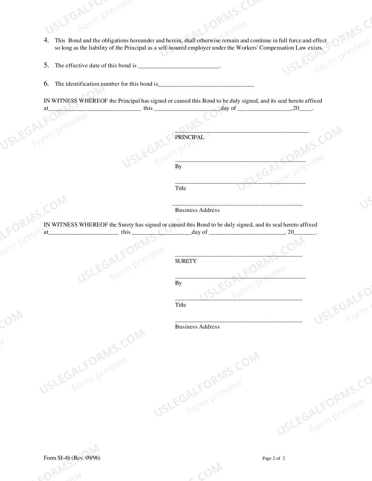 Preview Self-Insurers Surety Bond