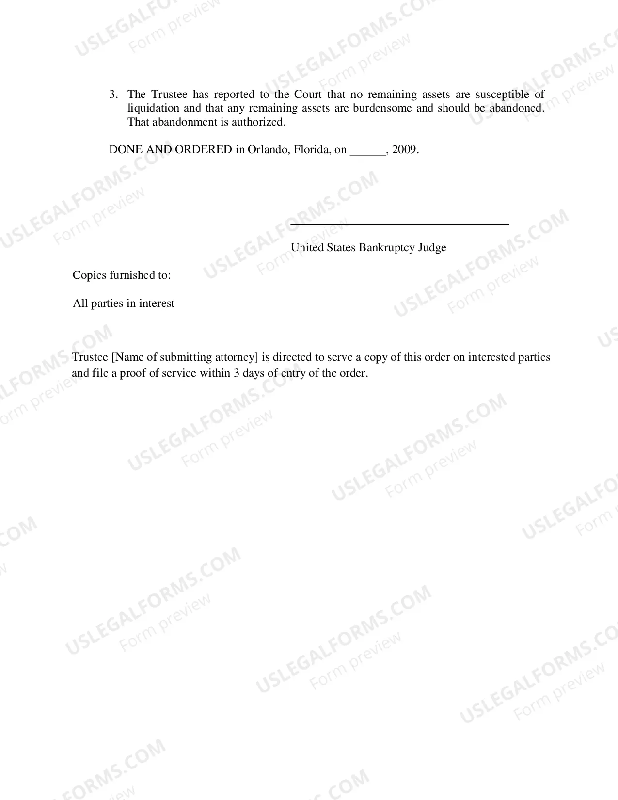 Preview Order Allowing Administrative Expenses