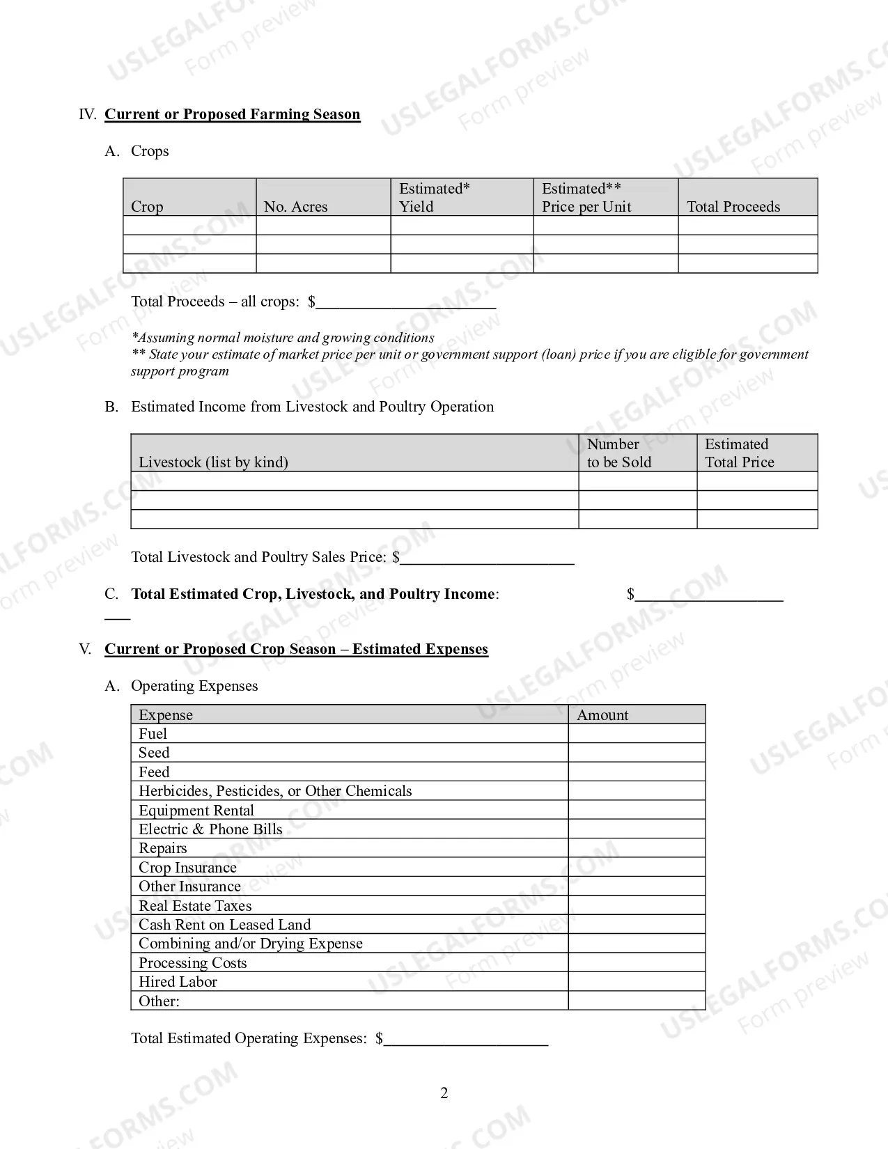Preview Chapter 12 Case Summary of Operations-Family Farmer