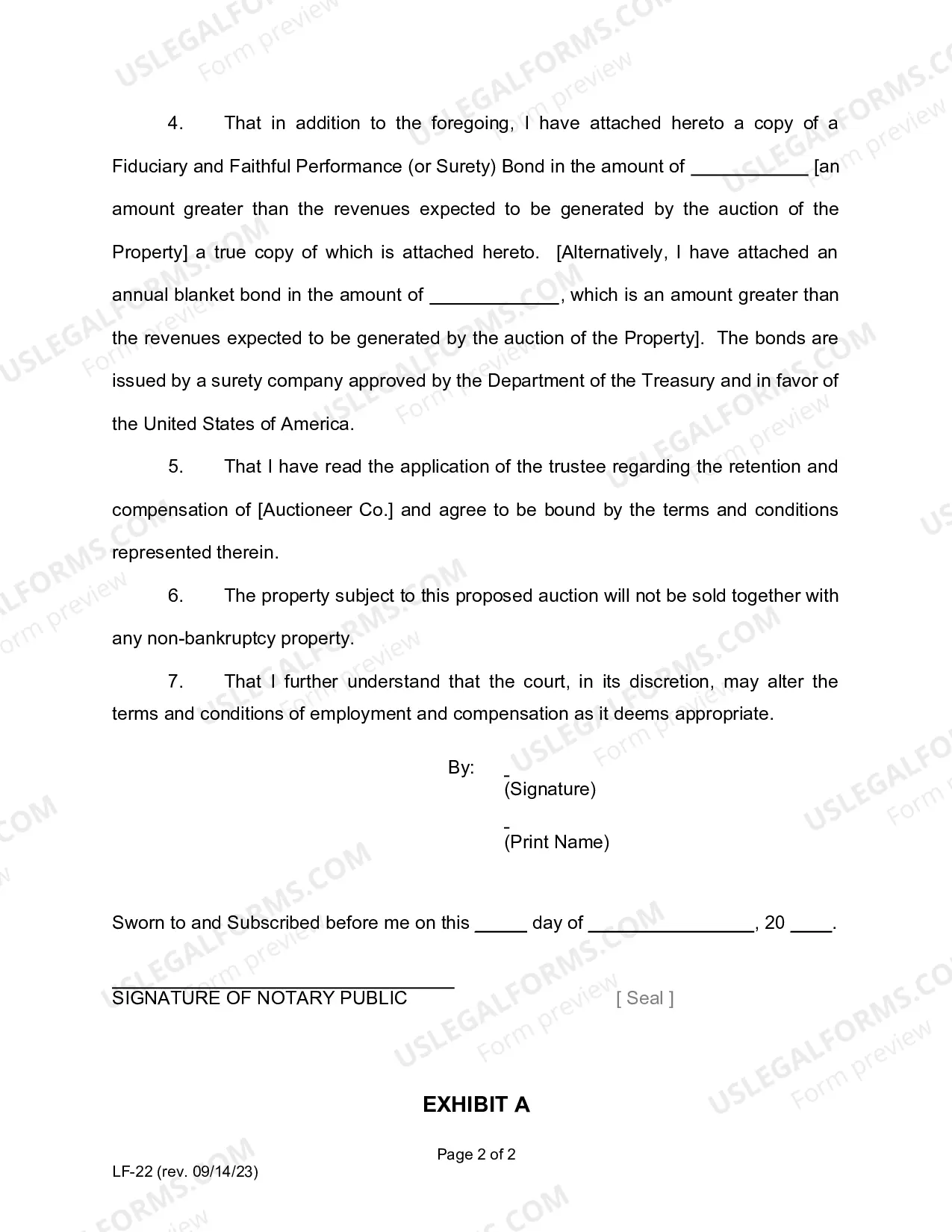 Preview Affidavit of Auctioneer (Sample And Form)