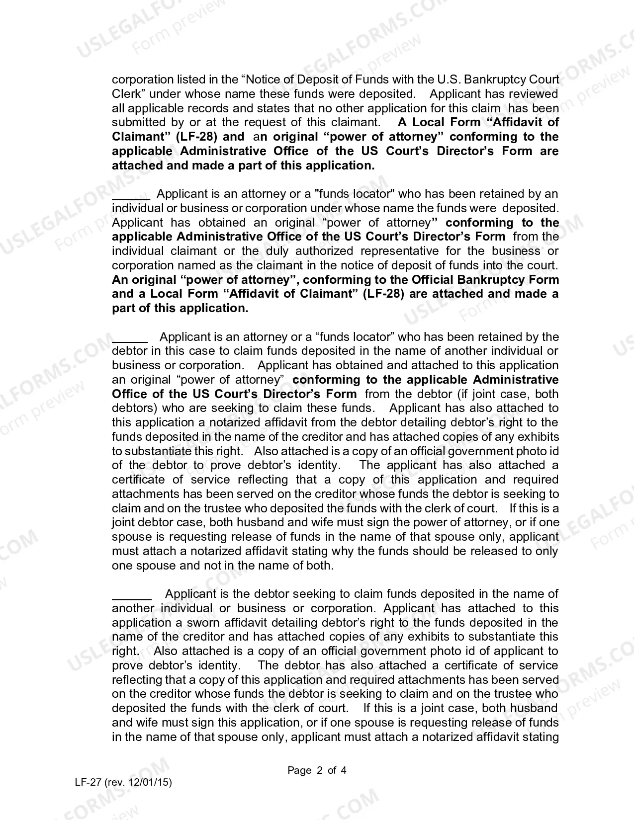 Preview Application To Withdraw Unclaimed Funds