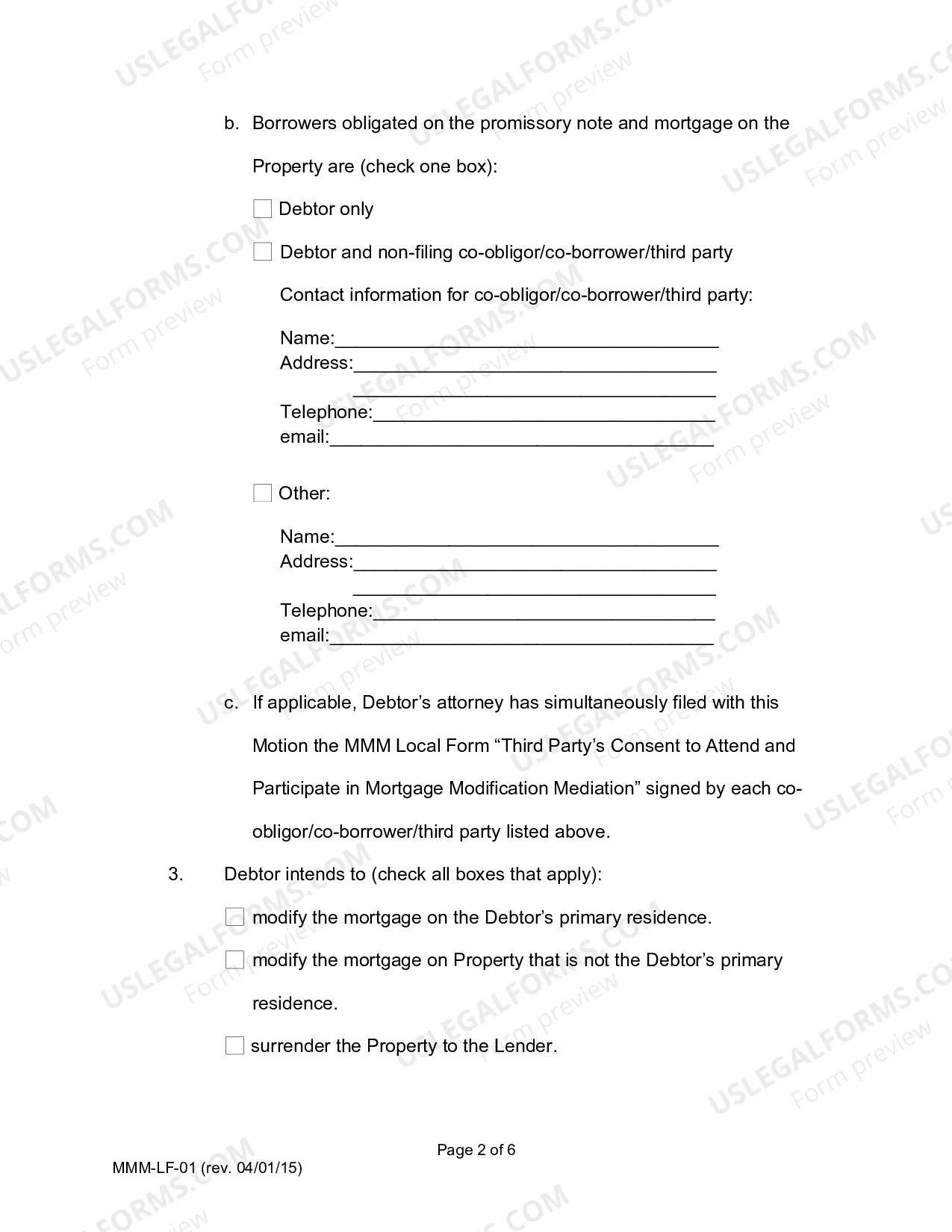 Preview Attorney-Represented Debtors Verified Ex Parte Motion For Referral To Mortgage Modification Mediation