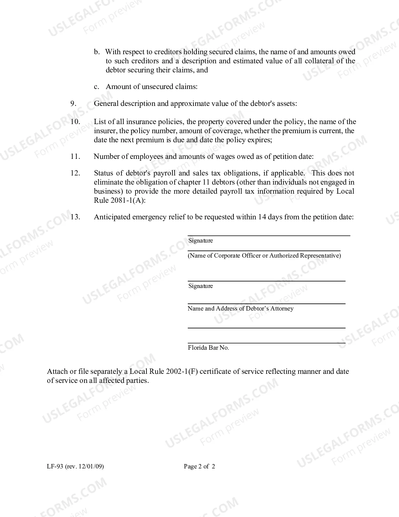 Preview Chapter 11 Case Management Summary (Sample And Form)