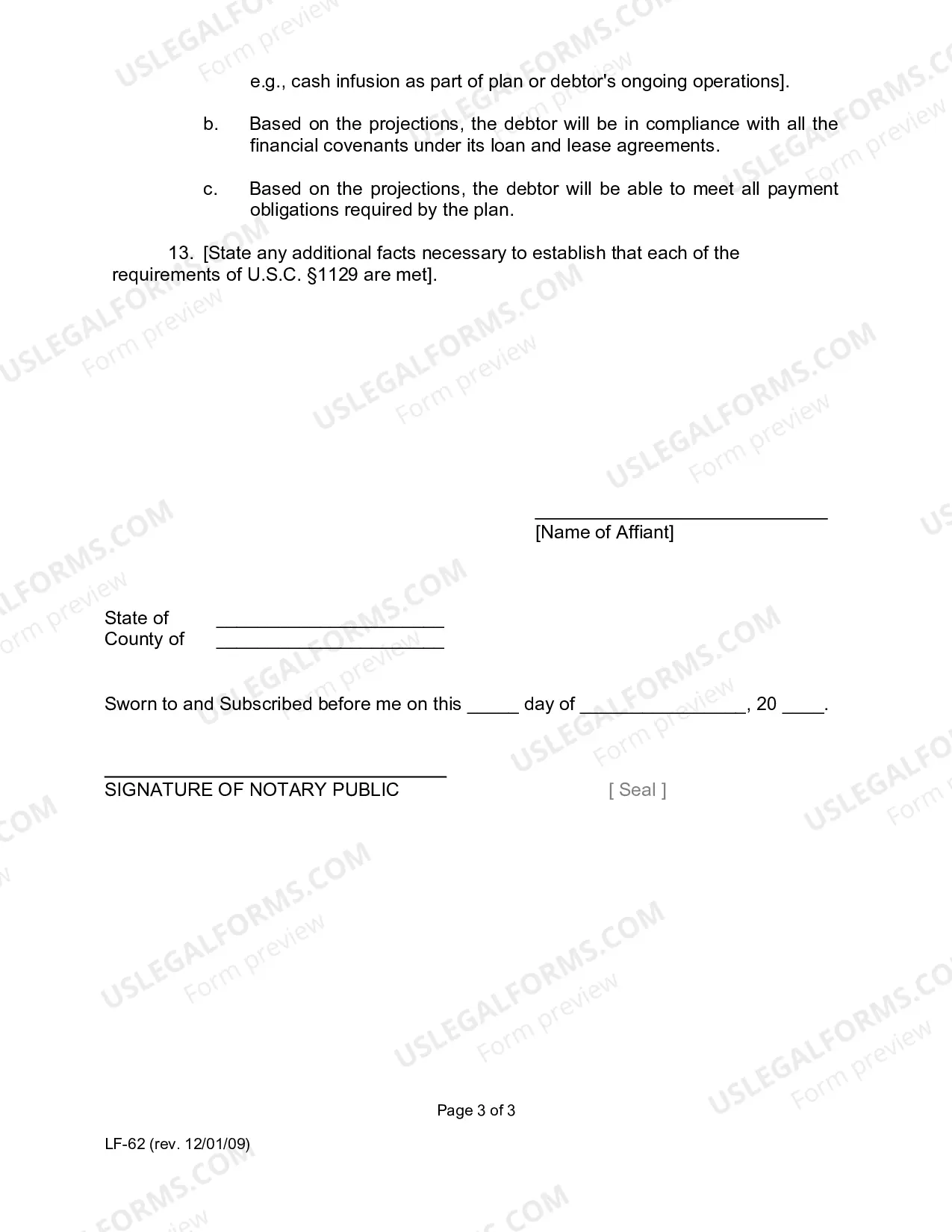Preview Confirmation Affidavit