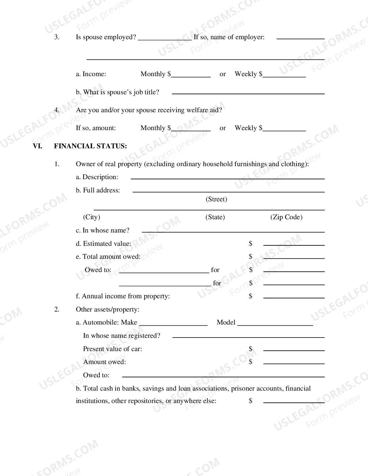 Preview Affidavit of Indigency