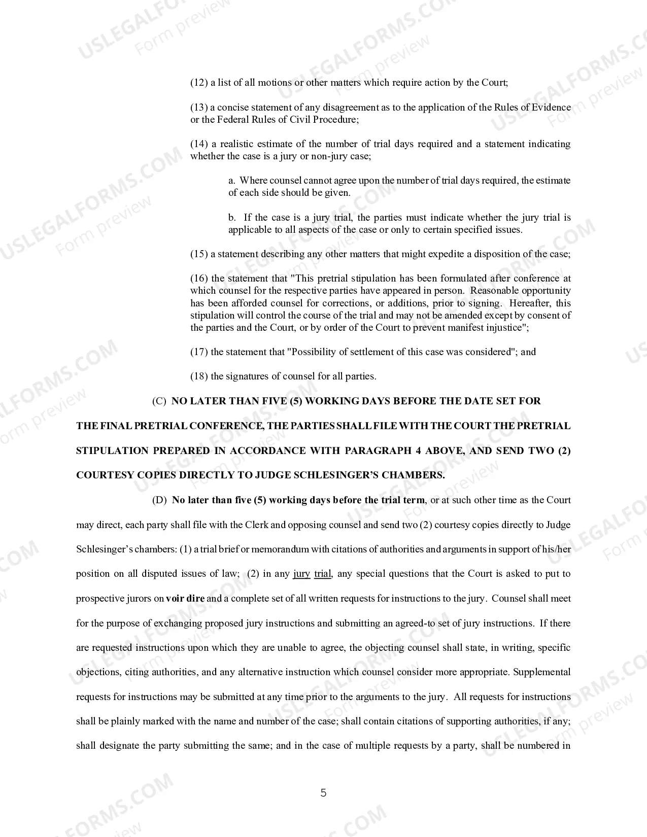 Preview Case Management And Scheduling Order (Judge Schlesinger)