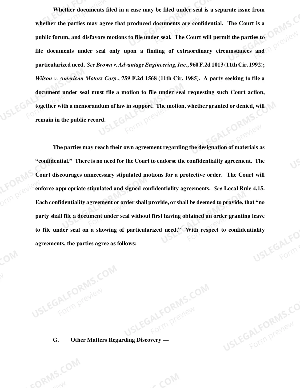 Preview Case Management Report (Judge Conway)