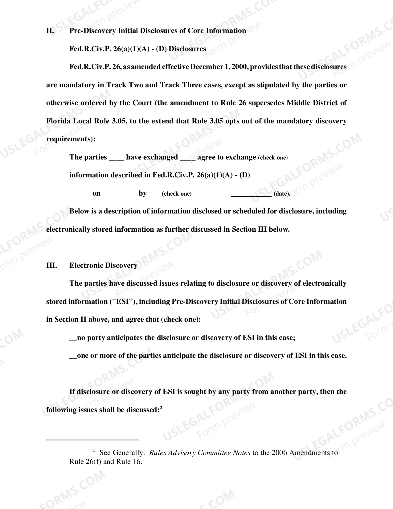 Preview Case Management Report (Judge Conway)