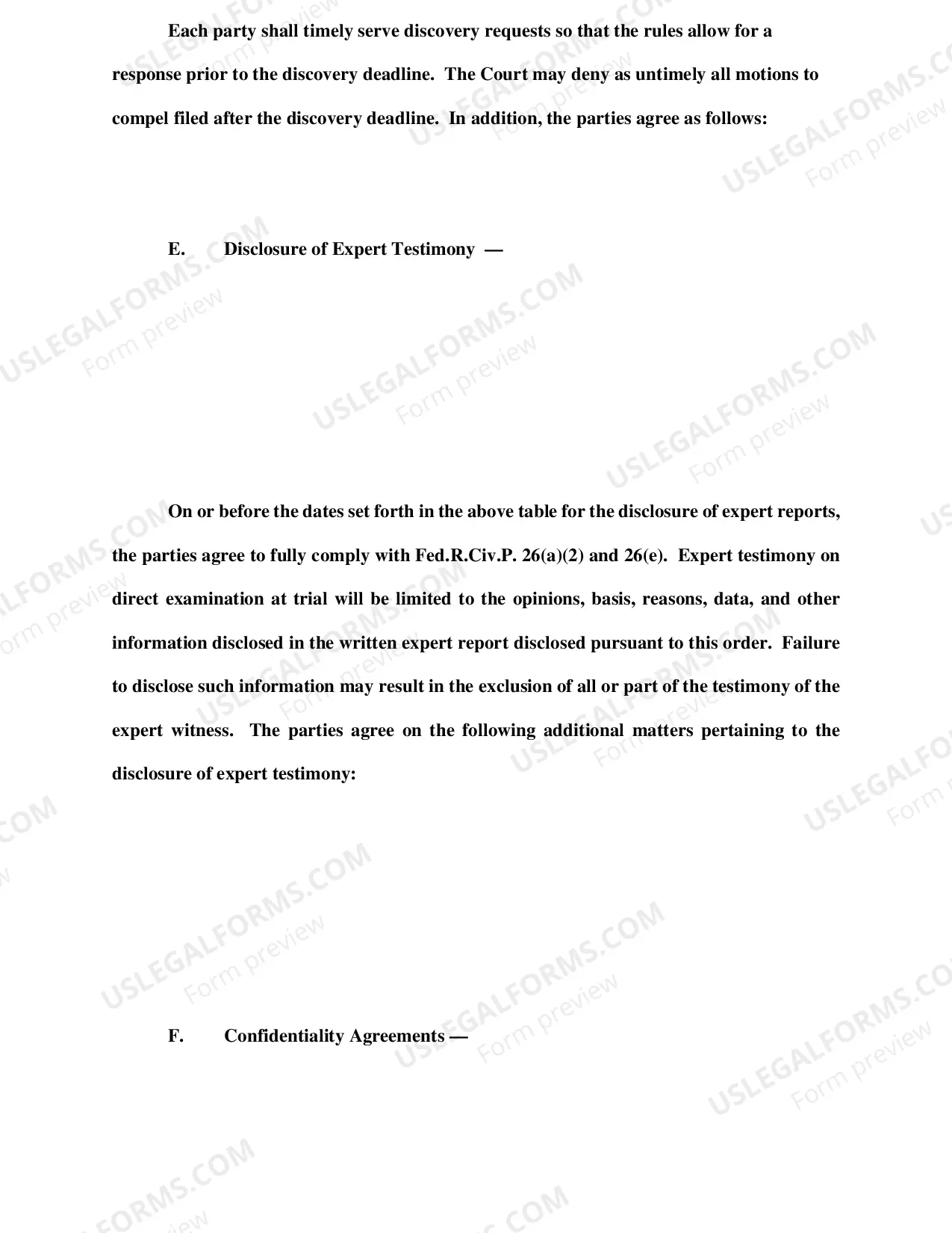 Preview Case Management Report (Judge Conway)
