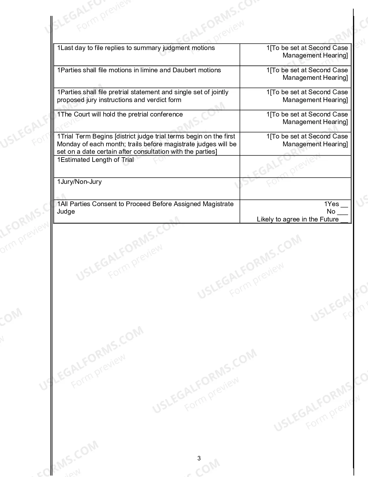 Preview Case Management Report (Judge Covington-Tampa)