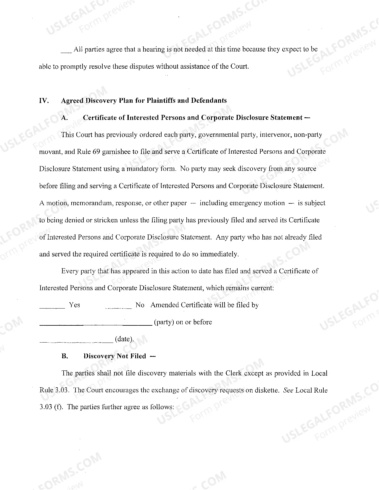 Preview Case Management Report (Judge Kovachevich-Tampa)