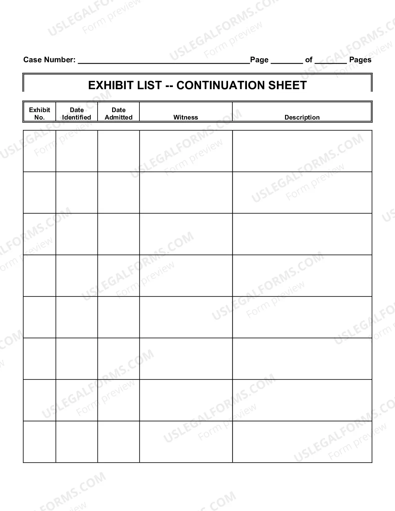 Preview Exhibit List - Ft Myers Division